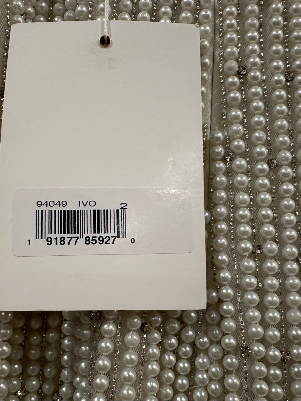 Mac Duggal 94049 White Pearl Beaded Square Neck Mini Dress Sz 2 - Picture 5 of 6